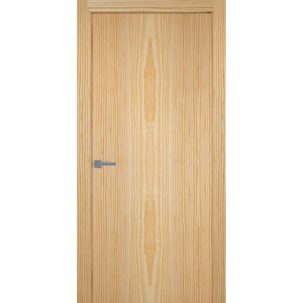 Puerta Lisa PM chapa madera PINO Barnizada (veta vertical)