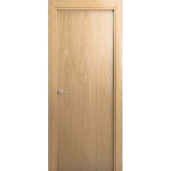 Puerta Lisa PM chapa madera CASTAÑO Barnizada (veta vertical)