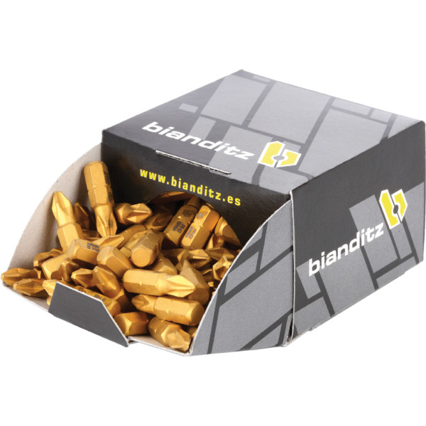 CAJA PUNTAS DESTORNILLADO 1/4"C-100-TIN PH BIANDITZ