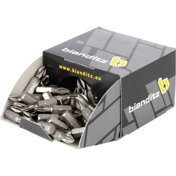 CAJA PUNTAS DESTORNILLADOR 1/4"C100 PZ BIANDITZ