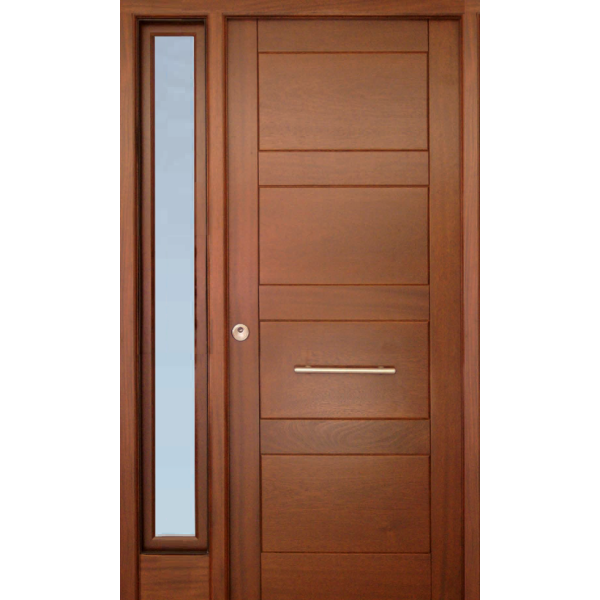 Puerta Entrada Exterior Hoja y Tercio Madera Maciza de Iroko - Cedro - Pino