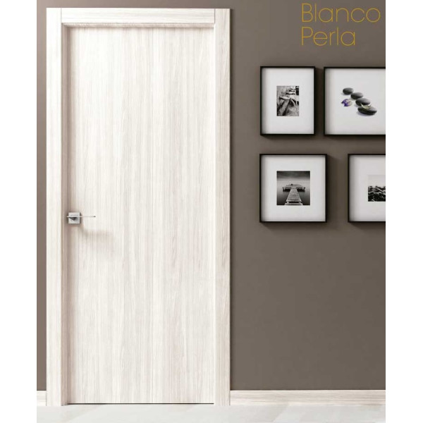 Puerta Entrada Blindada Lisa Vinilica Blanco Perla