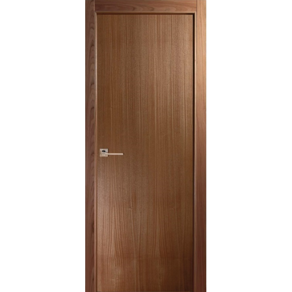 Puerta Lisa PM chapa madera Sapely Barnizada