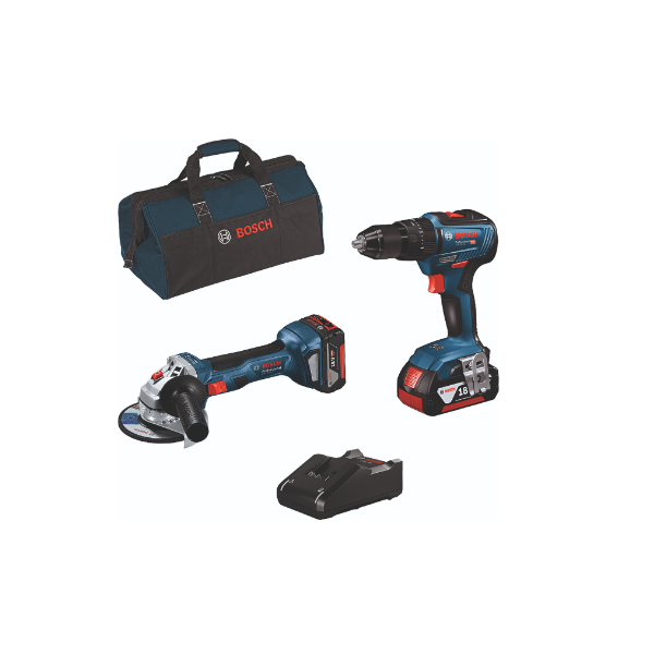 TALADRO PERCUTOR GSB 18V-55 + AMOLADORA GWS 18V-7  BOSCH